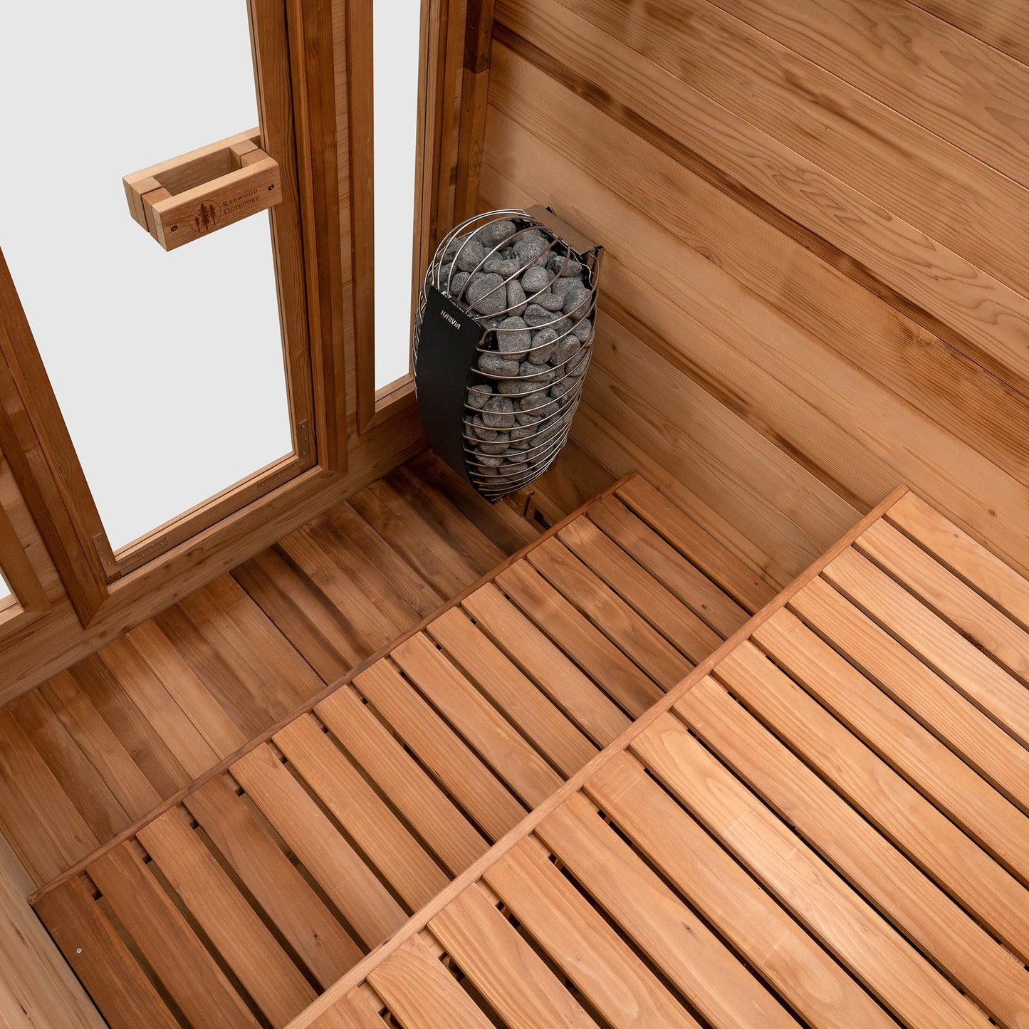 Cabin Outdoor Sauna - 4 Person w/ Harvia Spirit Wi-Fi 8kW Heater