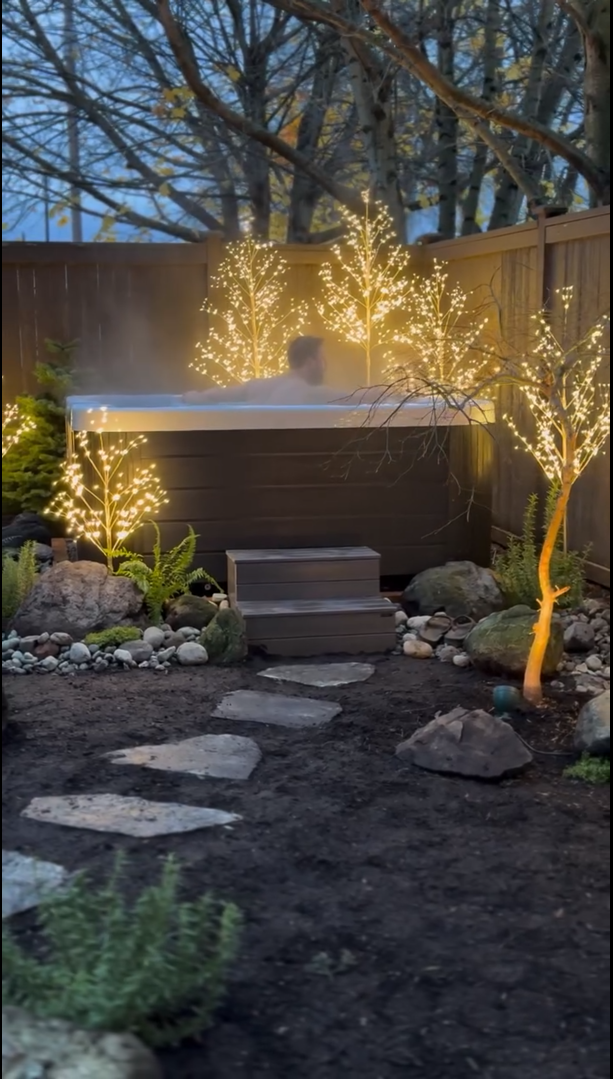HOT TUB REVEAL - backyard spa